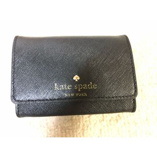 ケイトスペードニューヨーク(kate spade new york)のケイトスペード　定期入れ　黒(名刺入れ/定期入れ)