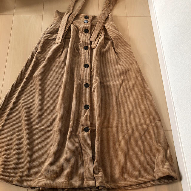 AS KNOW AS(アズノウアズ)のベージュ コーデュロイ ロングスカート レディースのスカート(ロングスカート)の商品写真