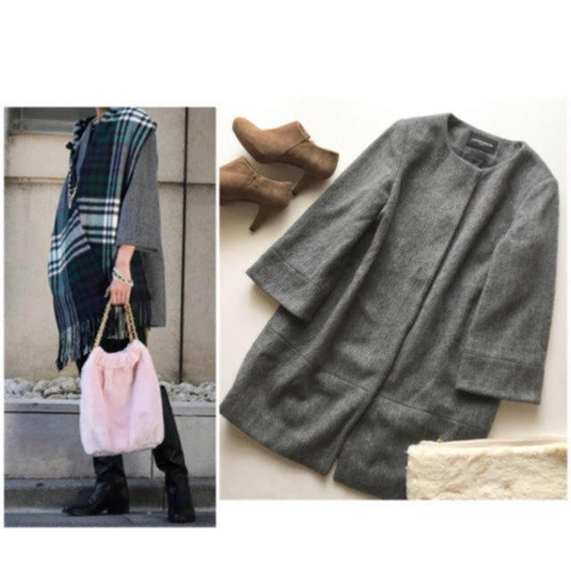 UNITED ARROWS - ほぼ新品 VERY掲載 *ユナイテッドアローズ *ビーバーウールノーカラーコート