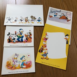 ドナルドダック生誕65周年記念 絵入りハガキ 5枚セット(使用済み切手/官製はがき)