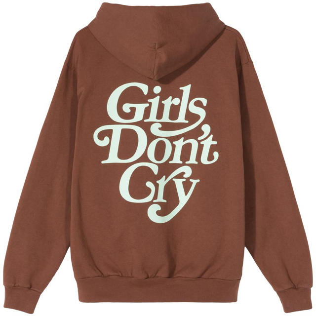 Girls Don’t Cry  LOGO HOODY ブラウン Lサイズトップス