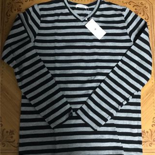 アーバンリサーチ(URBAN RESEARCH)の【新品】アーバンリサーチ 長袖 Vネック ボーダーカットソー(Tシャツ/カットソー(七分/長袖))