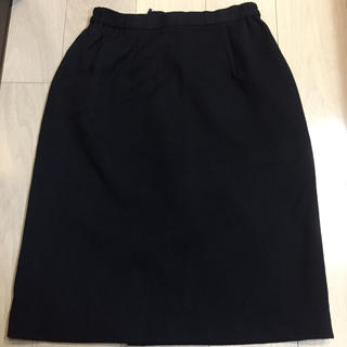 ウール ブラック スカート(ひざ丈スカート)