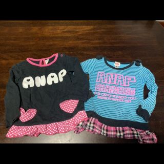 アナップ(ANAP)の★即決★アナップ★ANAP★可愛いチュニックワンピース２枚セット★サイズ90(Tシャツ/カットソー)