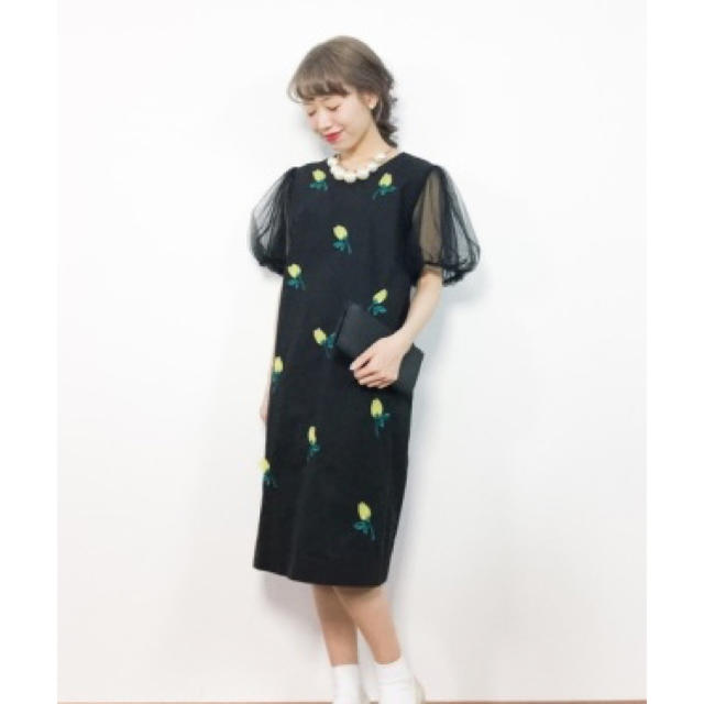 Dot&Stripes CHILDWOMAN(ドットアンドストライプスチャイルドウーマン)のチューリップ柄ワンピース レディースのワンピース(ひざ丈ワンピース)の商品写真