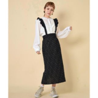 ダブルクローゼット(w closet)の【新品】wcloset❤︎ドット柄スカート❤︎(ひざ丈スカート)