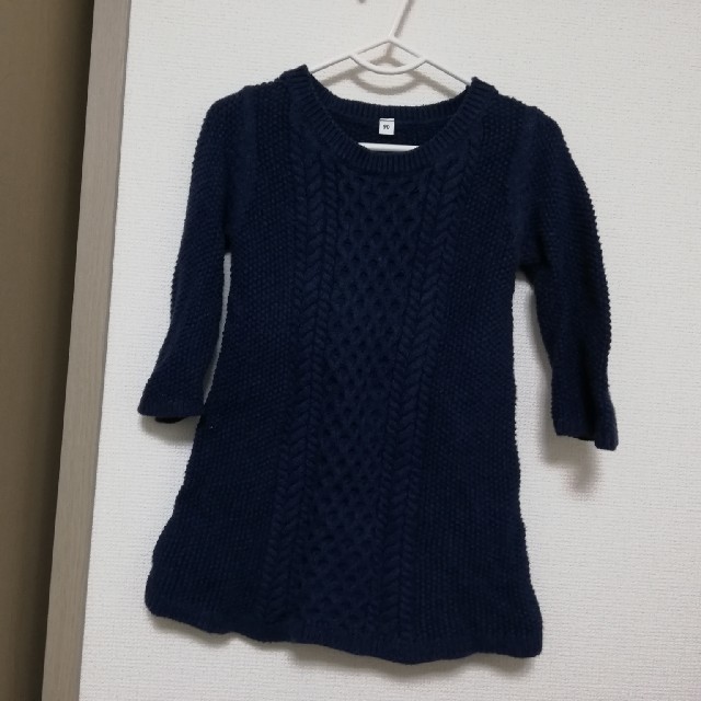 MUJI (無印良品)(ムジルシリョウヒン)のニットワンピース90 キッズ/ベビー/マタニティのキッズ服女の子用(90cm~)(ニット)の商品写真