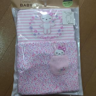 マザウェイズ(motherways)の女の子 69 70 2枚 新品 マザウェイズ うさぎ カバーオール ロンパース(カバーオール)