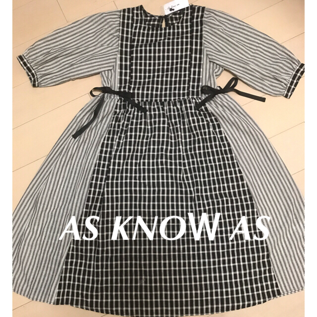 AS KNOW AS(アズノウアズ)の［新品]AS KNOW AS♡今春トレンド♡チェックリボン 切替ワンピース レディースのワンピース(ロングワンピース/マキシワンピース)の商品写真