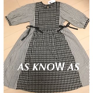 アズノウアズ(AS KNOW AS)の［新品]AS KNOW AS♡今春トレンド♡チェックリボン 切替ワンピース(ロングワンピース/マキシワンピース)