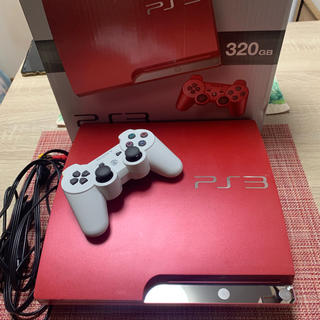 プレイステーション3(PlayStation3)のPS3 スカーレットレッド 本体 320GB 箱付き(家庭用ゲーム機本体)