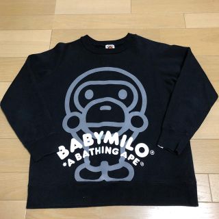 アベイシングエイプ(A BATHING APE)のBAPE KIDS スウェットトレーナー 140cm ブラック マイロ(Tシャツ/カットソー)