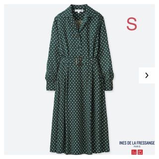 ユニクロ(UNIQLO)のユニクロ イネス・ド・ラ・フレサンジュ レーヨンワンピース S／ダークグリーン (ロングワンピース/マキシワンピース)