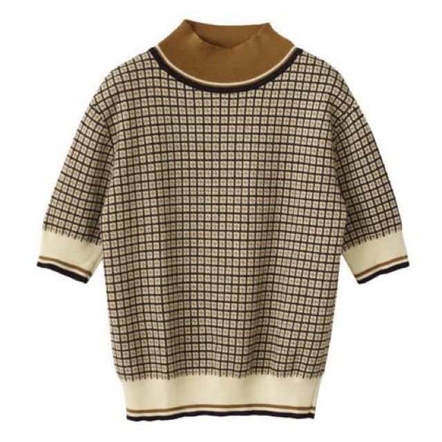 Ameri VINTAGE(アメリヴィンテージ)のAMERI OLDEN PLAID KNIT レディースのトップス(ニット/セーター)の商品写真