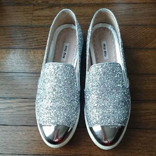 ミュウミュウ(miumiu)のご予約品 miu miu グリッタースリッポン(スニーカー)