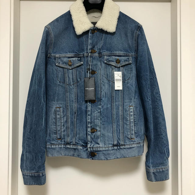 新品/32万 Saint Laurent シャーリングデニムジャケット L