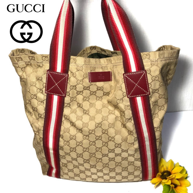 Gucci(グッチ)の【レアカラー⭐️コスパ】 グッチ シェリーライン トートバッグ ハンドバッグ レディースのバッグ(トートバッグ)の商品写真