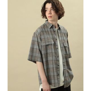 ジュンレッド(JUNRED)の【M】JUNRed 綿麻ストレッチチェック5分袖シャツ(シャツ)