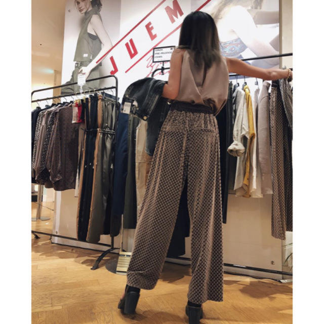 juemi Velour Check pattern Thai pants