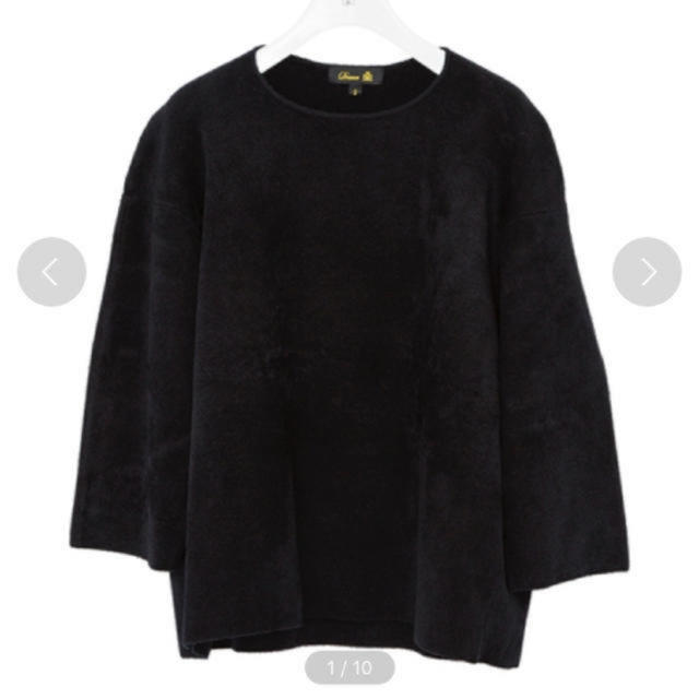 新品 ドゥロワー ファーモール ニット トップス 黒 - ニット/セーター