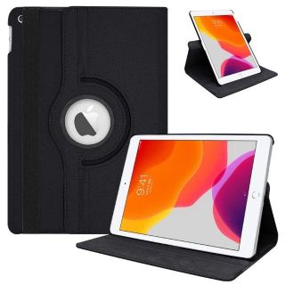 iPad 第7世代 10.2インチ ブラック 360度回転機能　レザーケース(iPadケース)