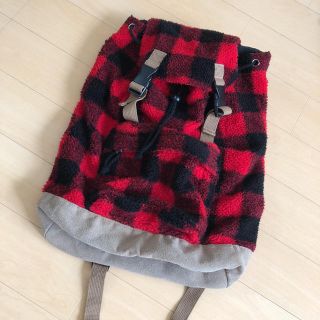 美品  チェック柄リュックサック(リュック/バックパック)