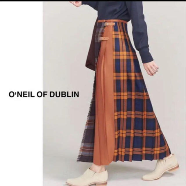 O'NEIL of DUBLIN ウールパッチワークキルトロングスカート