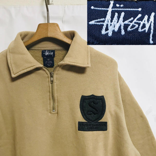 STUSSY - レア！90s STUSSYオールドステューシー 紺タグ ハーフジップ