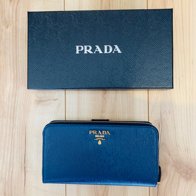 PRADA(プラダ)のPRADA プラダ 長財布 ラウンドファスナー ブルー 青 メンズのファッション小物(長財布)の商品写真