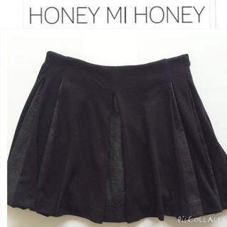 ハニーミーハニー(Honey mi Honey)のフェイクレザーミックススカートインパンツ(ミニスカート)