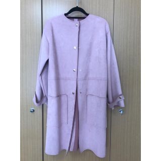 ザラ(ZARA)のZARA フェイクスエード ピンク ジャケット Sサイズ(ノーカラージャケット)