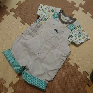 ベベ(BeBe)のbebe reduction 自動車柄半袖Tシャツ オーバーオール ロンパース(ロンパース)