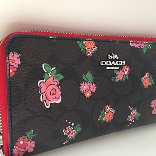 コーチ(COACH)の《お値下げ》COACH長財布♡花柄.赤♡(財布)