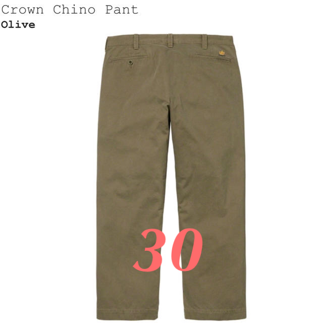 30 supreme crown chino pant olive 19awメンズ