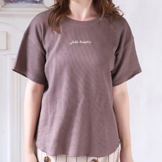 ワンアフターアナザーナイスクラップ(one after another NICE CLAUP)の刺繍サマールトップス(Tシャツ(半袖/袖なし))