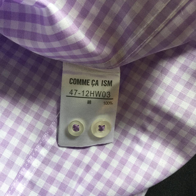 COMME CA ISM(コムサイズム)の   【値下げ】 パープル チェックシャツ メンズのトップス(シャツ)の商品写真
