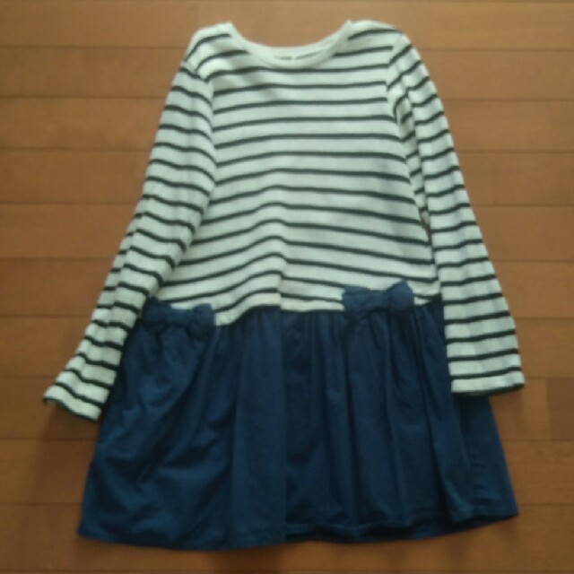 t/mini(ターカーミニ)のt/mini  ボーダーワンピース　140cm キッズ/ベビー/マタニティのキッズ服女の子用(90cm~)(ワンピース)の商品写真