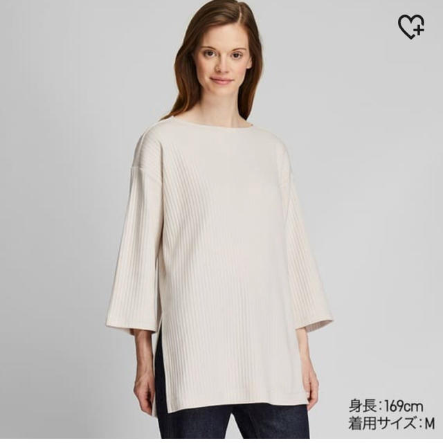 UNIQLO ワイドリブリラックスチュニック(7分袖)の通販 by rty22's shop｜ユニクロならラクマ