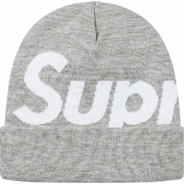 ニット帽/ビーニーsupreme19FW Big Logo Beanie グレー 送料込 ビーニー