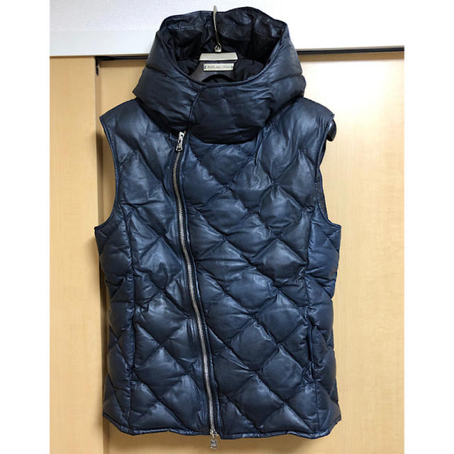 バックラッシュ18AW定番カンガルーレザーダウンベストBLUE希少サイズXL | フリマアプリ ラクマ