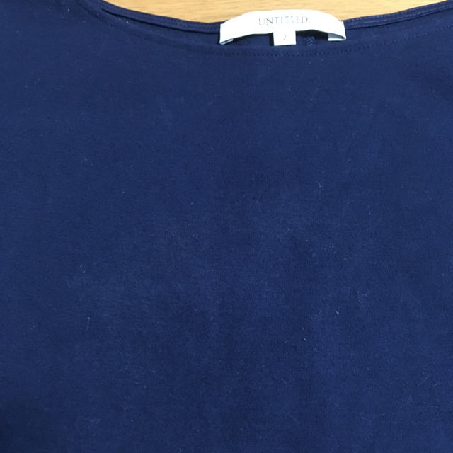 UNTITLED(アンタイトル)のアンタイトル バックボタンスムースプルオーバー ネイビー ドルマン Tシャツ レディースのトップス(カットソー(半袖/袖なし))の商品写真