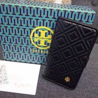 トリーバーチ(Tory Burch)の正規品☆美品☆トリーバーチ　iPhoneケース　携帯ケース　レザー　黒　バッグ(iPhoneケース)