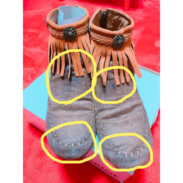 【秋先取り！】モカシン ショートブーツ ブラウン系 レディースの靴/シューズ(ブーツ)の商品写真