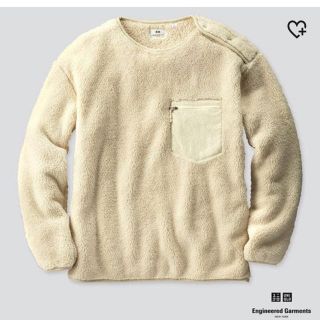 ユニクロ(UNIQLO)のエンジニアドガーメンツ ユニクロ フリースプルオーバー ホワイト (スウェット)