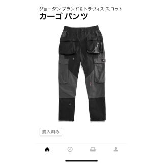 ナイキ(NIKE)のジョーダン×トラヴィス・スコット　カーゴパンツ　Ｌサイズ　ブラック　(ワークパンツ/カーゴパンツ)