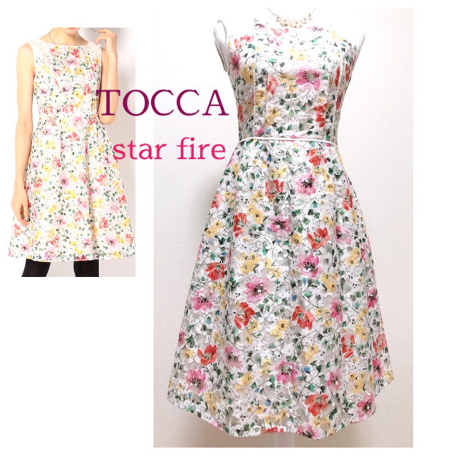 TOCCA(トッカ)のTOCCA❀*華やぎのフラワー✨トッカの極上のお刺繍ワンピース💕✨ レディースのワンピース(ひざ丈ワンピース)の商品写真