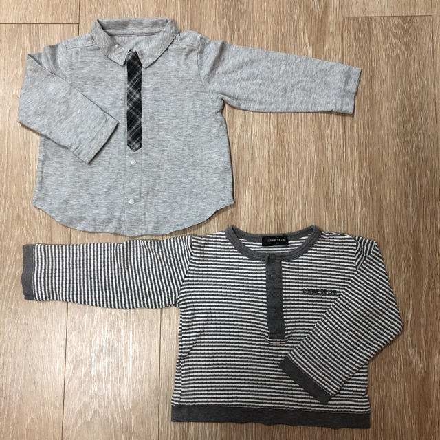 COMME CA ISM(コムサイズム)のコムサイズム ロンT 90&95サイズ 長袖2着セット Tシャツ ネクタイ風 キッズ/ベビー/マタニティのキッズ服男の子用(90cm~)(Tシャツ/カットソー)の商品写真