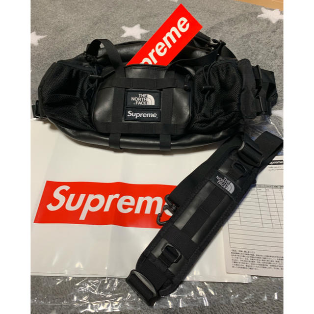 ☆Supreme/north face Leather Waist Bag☆