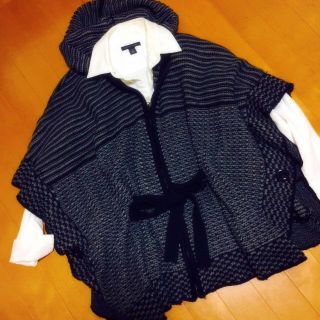 アズールバイマウジー(AZUL by moussy)のざっくり♡リボン ポンチョ(ポンチョ)