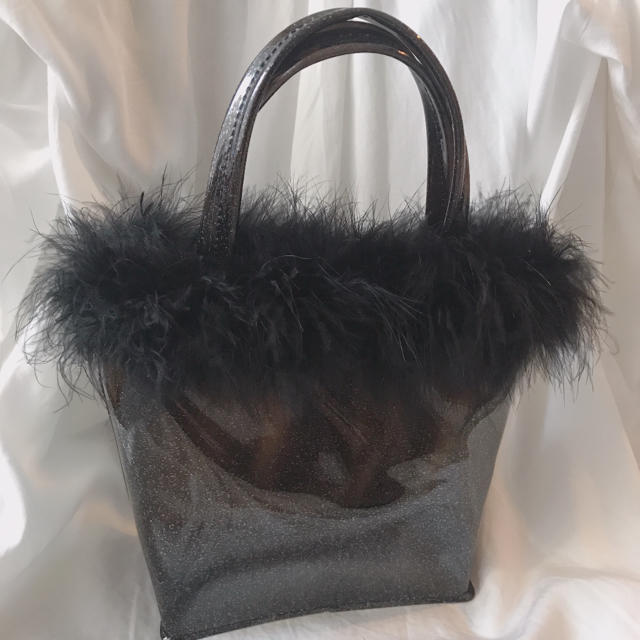 ♡thevirgins♡clear feather vanity bag♡
